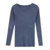 Women's Trendy Retro V-neck Knitted Slim Fit Sweater - Long Sleeve, Warm Base Layer for Autumn/Winter