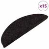 VidaXL Tapis d'escalier autocollants 15 pcs 56x17x3 cm Anthracite 136389