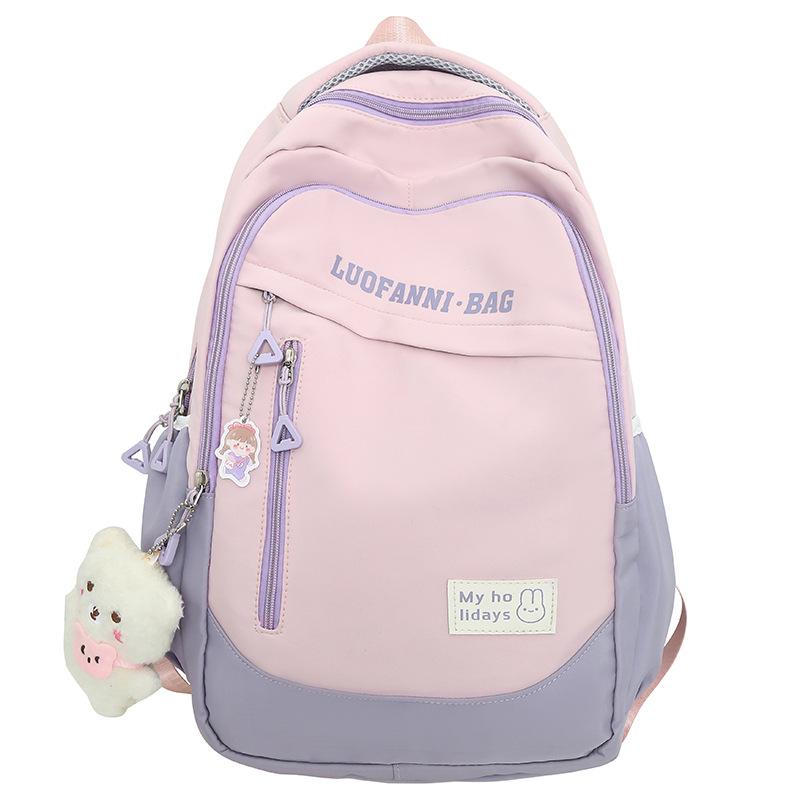 Children's Schoolbags Elementary School Students Junior High School Girls Splicing Backpacks High School Students College Students Backpacks