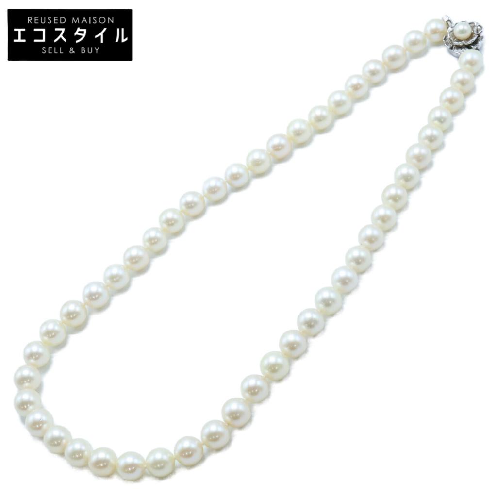SV925 SILVER clasp 0.3" pearl Necklace Silver / WhiteUsed