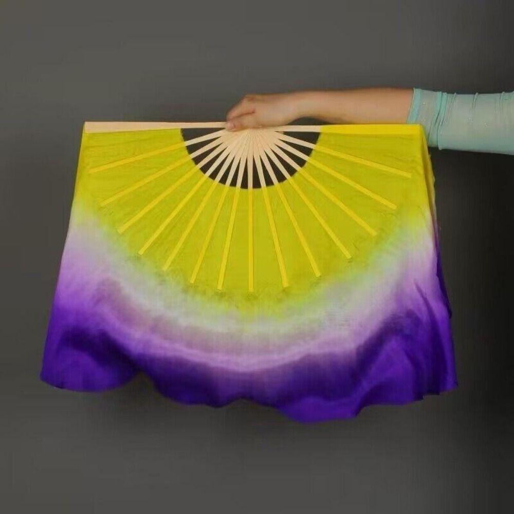 31cm Bamboe Chinese Korte Buikdans Fan Danser Oefening 10/20cm Halve Cirkel Zijde Sjaal Paren Yangko Dans Bamboe Waaiers