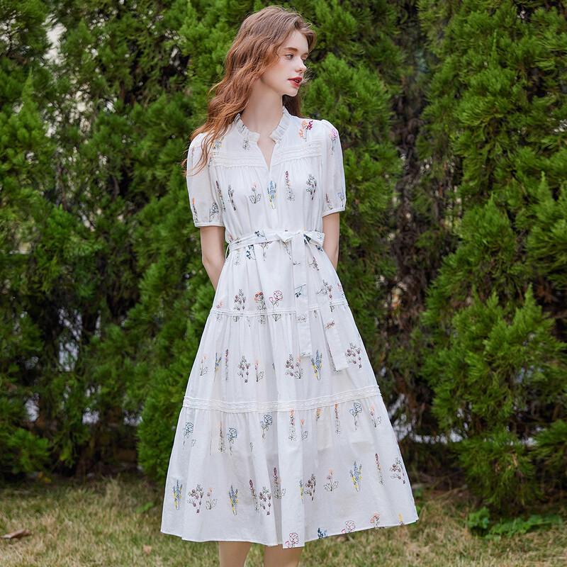 Elegant Embroidered A-Line Midi Dress XL