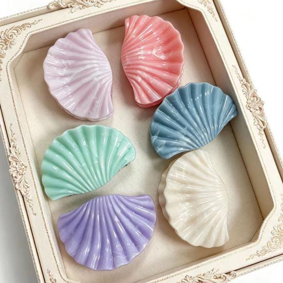 Hair Clip for Thick Strong Grip Claw, Pearlescent Gradient Shell Design Clip, Shiny Lightweight Portable Accessories Daily Wear Beach Vacation Gentle