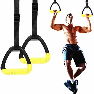 Verstellbare Gurte Zuggriff-Ringe Rutschfeste Krafttrainingsringe Heimtraining