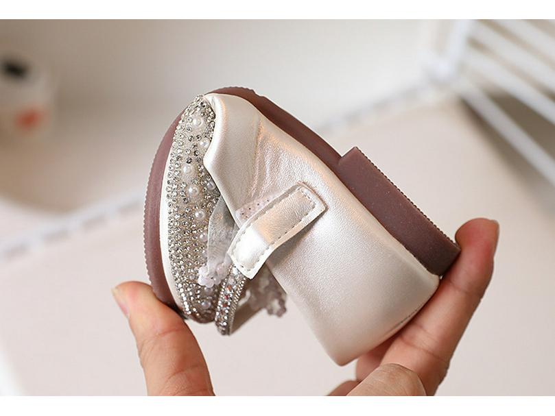 Autumn 2025 Sequined Bow Princess Shoes: Fashionable Leather Shoes for Girls