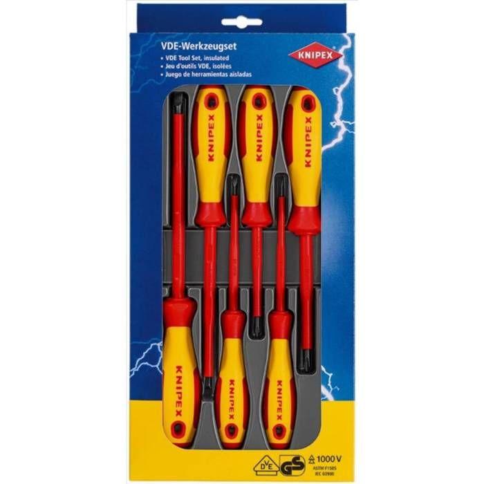 Knipex VDE Jeu De Tournevis 6 Pièces Vis À Fente, Cruciforme Phillips