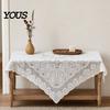 Non-slip Tablecloth White Lace Tablecloth, Square Scalloped Floral Doily, Elegant Vintage Home Decor Table Cover for Nightstand End Tea Party Durable