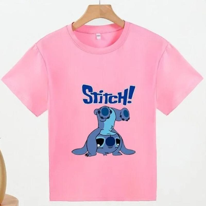 Koszulka Lilo & Stitch Dla Dzieci Anime Letnia Moda Wielokrotne Dziecięce Kreskówkowe Chłopięce Dziewczęce T-shirty Krótki Rękaw