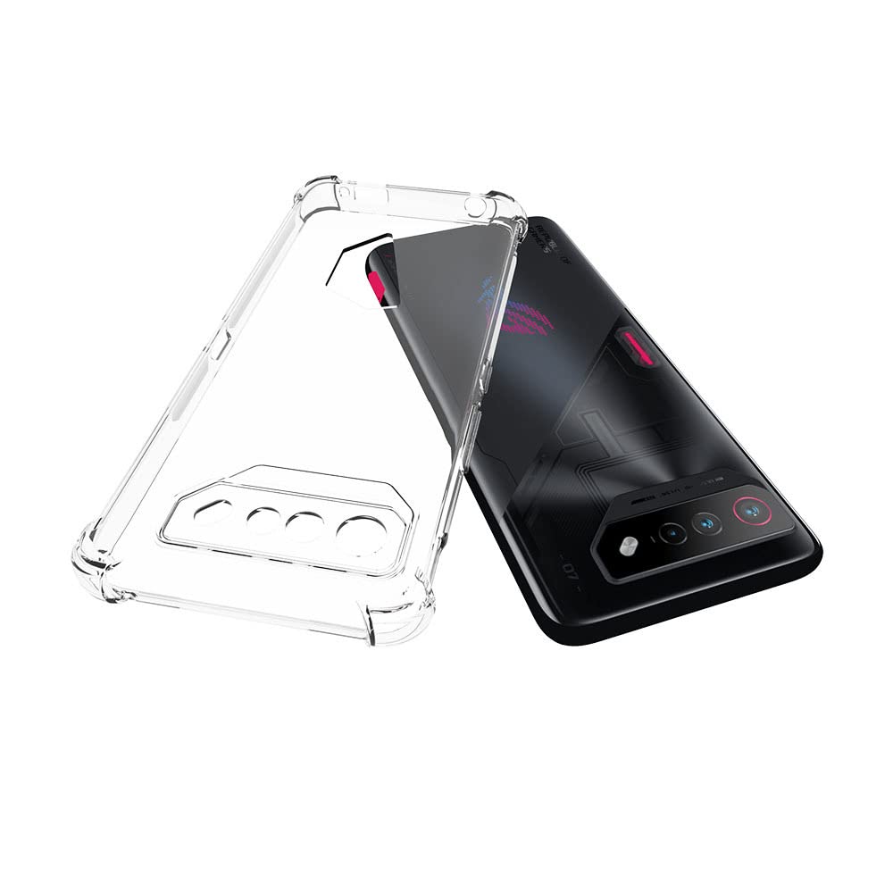 Careflection Premium Bumper Camera Protection Case For Asus Rog Phone 7 Transparent Tpu Case With Oleophobic Anti Dust C 0 чистый