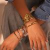 GEMCHIC Women's Stainless Steel Open Bangle Bracelet, 18K Gold Plated, Irregular Design, Fashion Statement Jewelry
