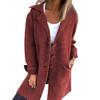 Cappotto in Lana da Donna Autunno Inverno Lunghezza Media Ampio Revers Monopetto Maniche Lunghe Monocolore Tasche Giacca per Pendolari Appuntamenti
