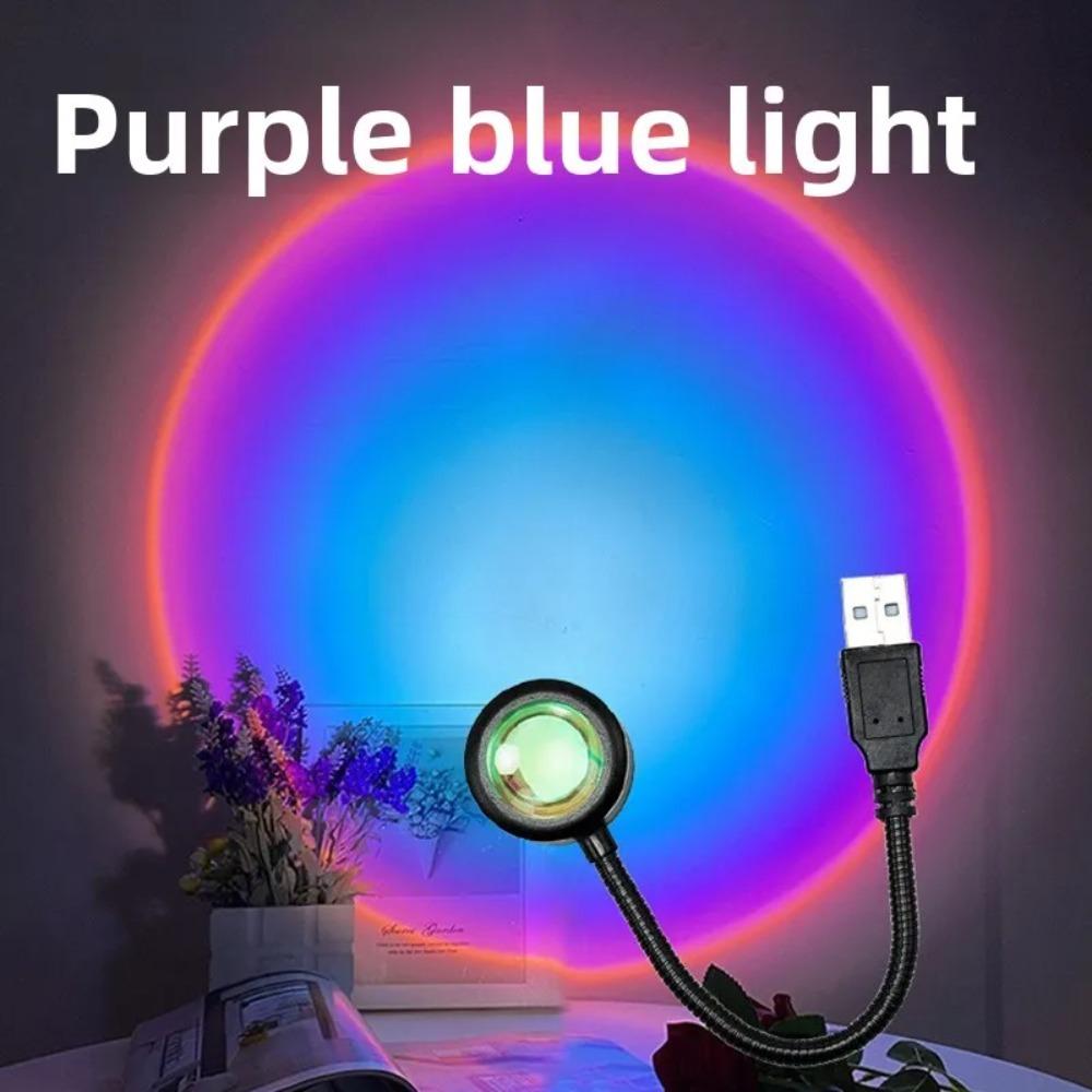 USB Sunset Ambient Projection Lamp Night Light for Bedroom Living Room Home Decor Relaxing Wall Background Lighting Atmosphere