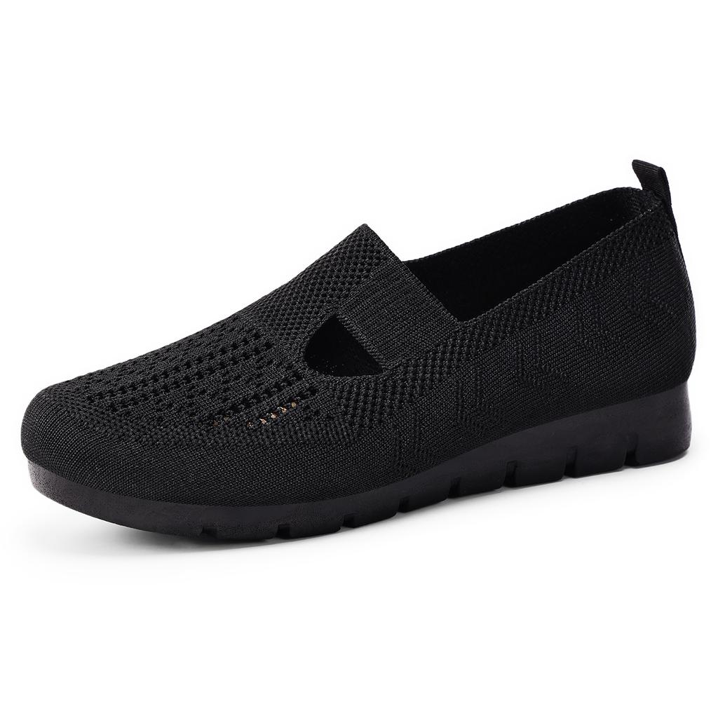 Women's Shoes Versatile Breathable Hole Shoes Large Size Women's Shoes Slip On Casual Comfortable Soft Bottom Mom Shoes Walking All Day Sneakers