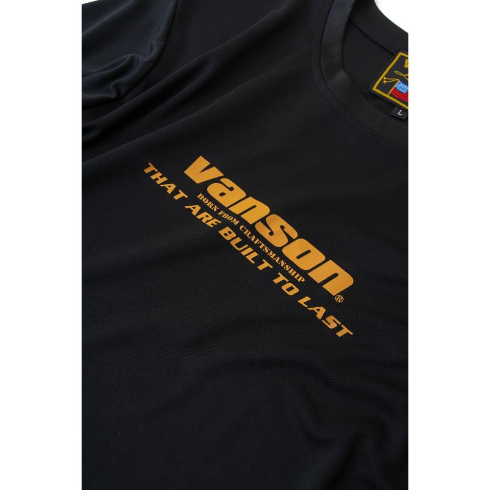 Vanson VSE25807S Men's Moisture-Wicking, Quick-Drying Mesh T-Shirt (L, Black/Yellow)