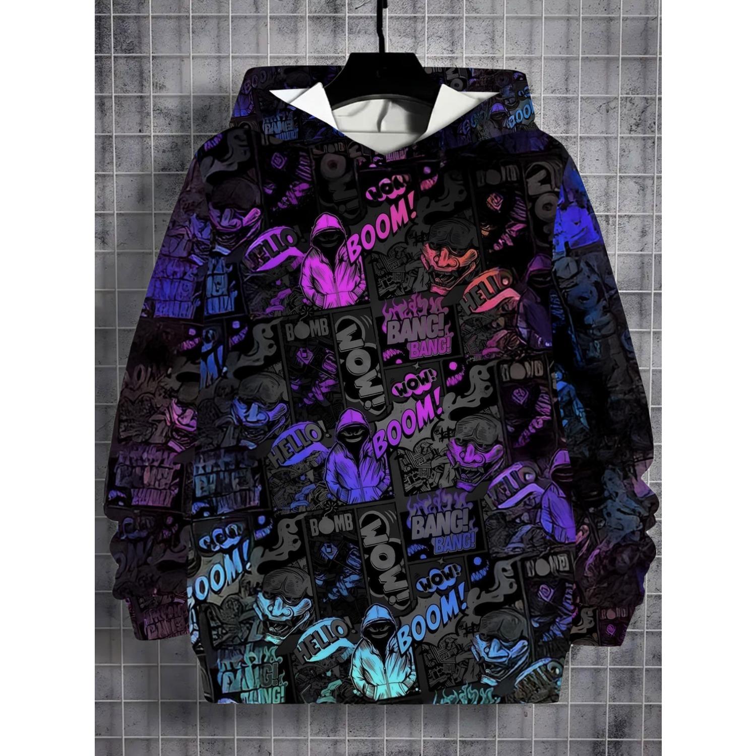 

New Kids 3D Print Hooded Sweatshirts for Boys and Girls - Autumn/Winter Casual Fashion Pullover Hoodies 13-14Y