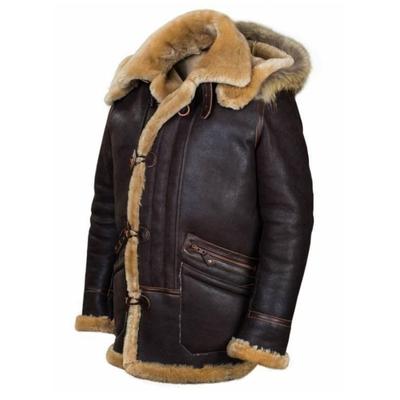 Men's Fur Zipper Bag Hooded Fur Jacket