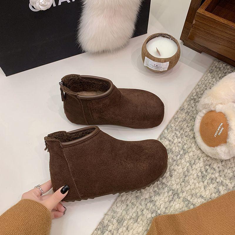 Not tired frosted feet soft sole casual short boots college style daily cotton shoes spring and autumn Korean version