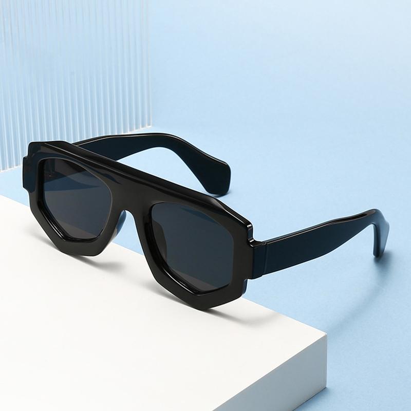 SO&EI Fashion Irregular Square Women Sunglasses Shades UV400 Retro Blue Purple Men Sun Glasses