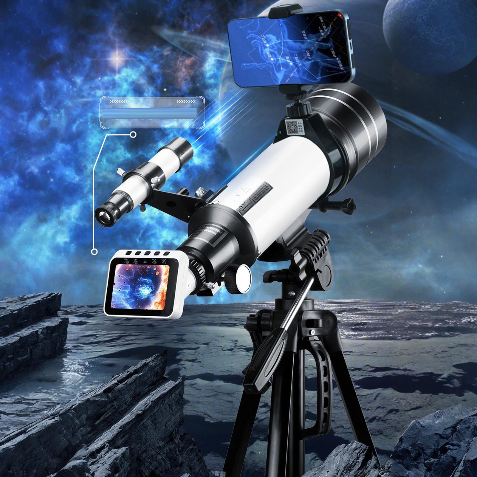 Телескоп Астрономический Телескоп для Взрослых, Телескоп для Детей и Новичков, 70-мм Астрономический Рефракторный Телескоп с Регулируемым Штативом Телескоп one size белый