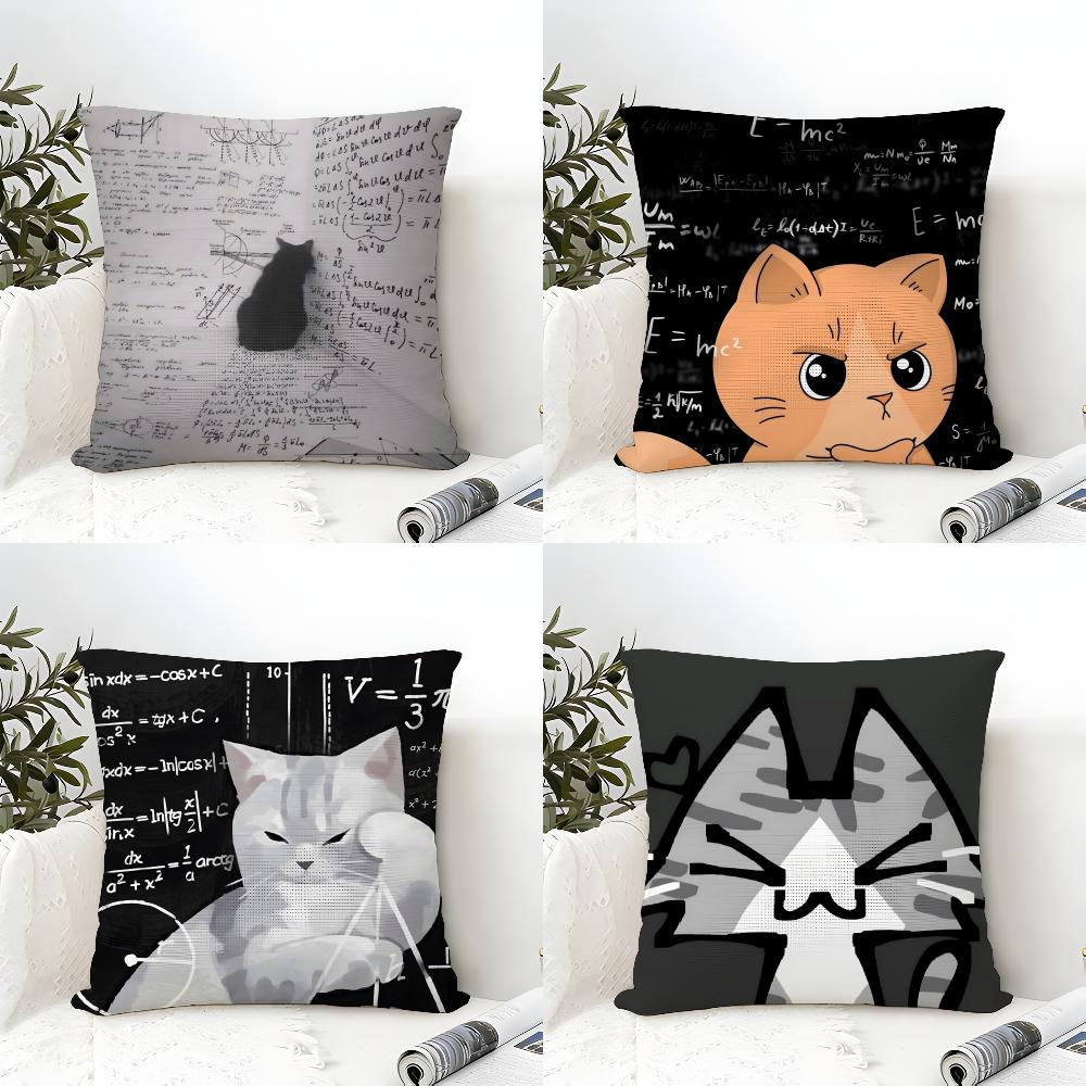 Funny Cat Thinking Network Pattern Pillow Case Home Living Room Decoration Linen Pillowcover Pillow Cases Cushion Cover