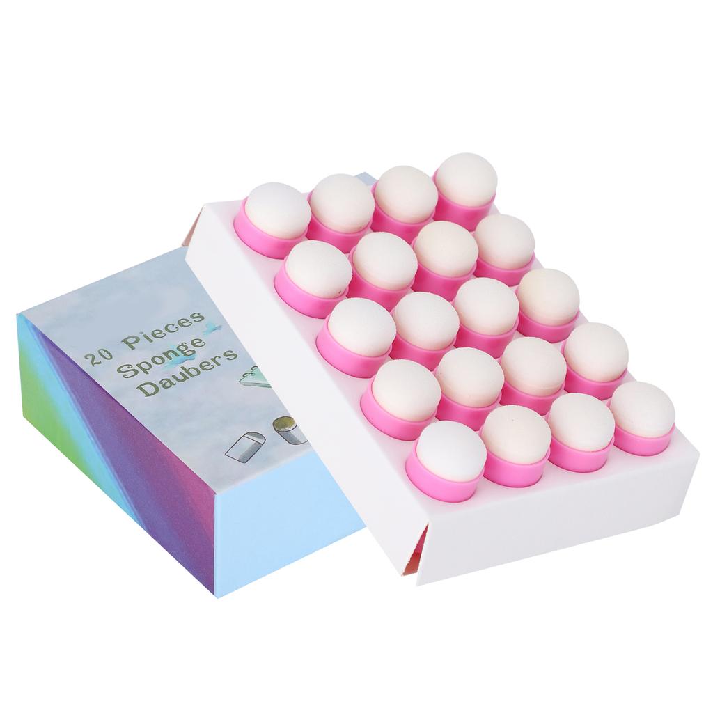 20pcs Finger Sponge Daubers DIY Finger Painting Drawing Stamping Sponge Set for Ink Crafts