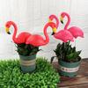 Mini Rosa Rot Klein Plastik Flamingo Hofdekoration Vogel Rasen Gartenpfahl Statue Figuren Ornament Blumentopf Pflanzgefäß