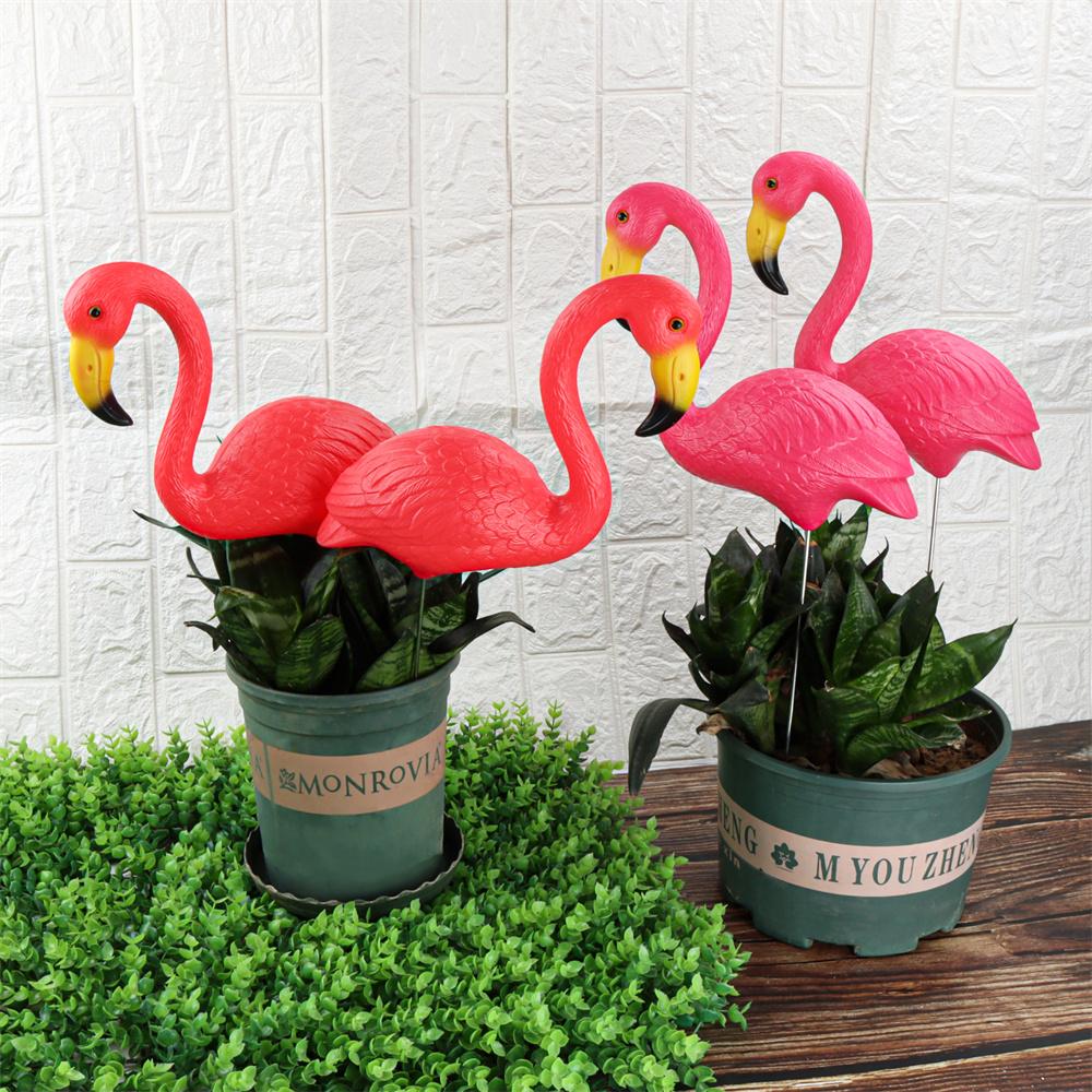 Mini Rosa Rot Klein Plastik Flamingo Hofdekoration Vogel Rasen Gartenpfahl Statue Figuren Ornament Blumentopf Pflanzgefäß