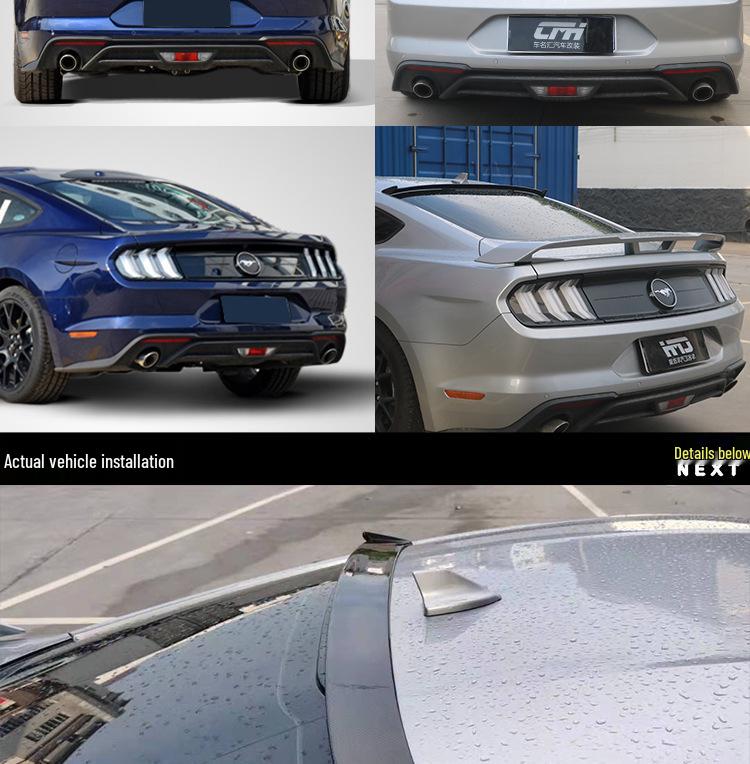 Carbon Fiber Rear Wing Roof Spoiler for 15-23 Ford Mustang - Punch-Free Installation