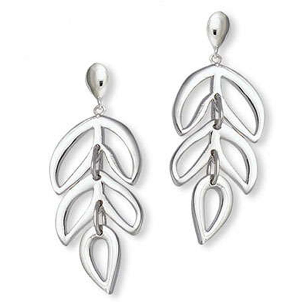 Les Trésors De Lily [K6653] - Stříbrné náušnice 'Choreografie' stříbrné (rhodiované) - 40x15 mm