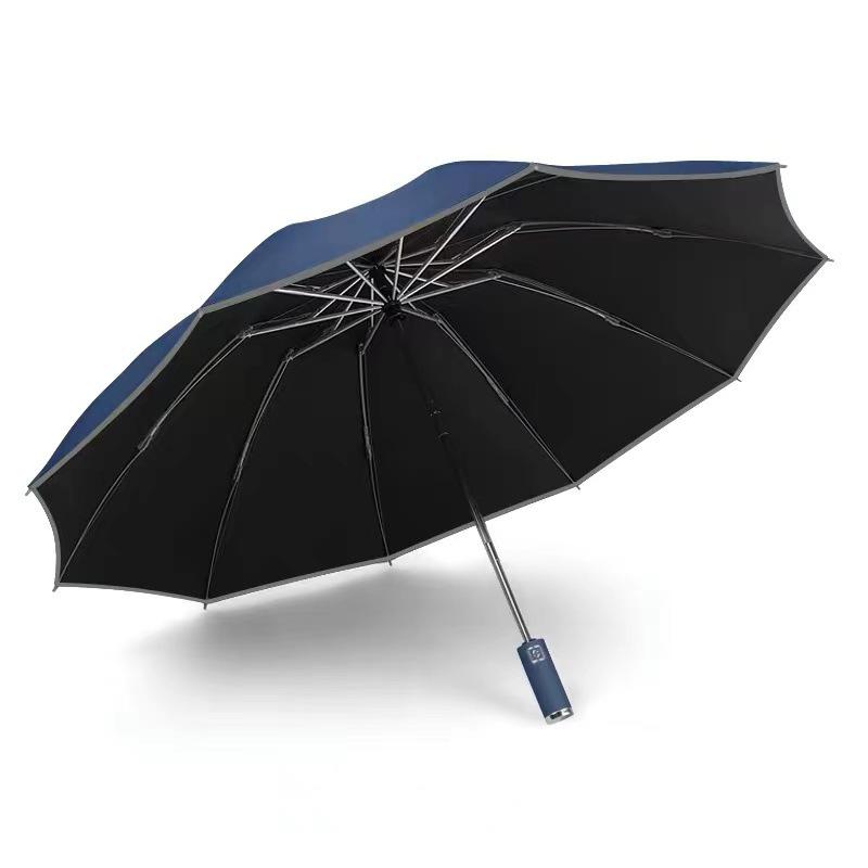 Parapluie rétro grand format à ouverture automatique inversée pour hommes et femmes - Protection UV pour les jours ensoleillés et pluvieux
