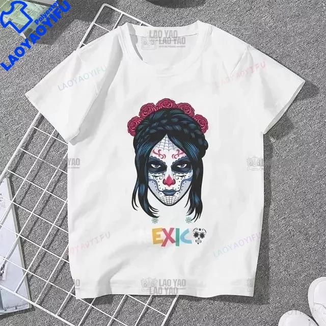 Skull Day Of The Dead Graphic T Shirts Skeleton Unisex Tshirts Mexican Heritage Flowers Black Tops Casual Kawaii Funny Clothes