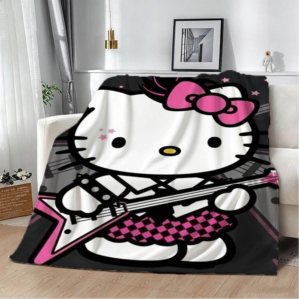3D H-Hello k-Kitty Cute Cartoon Kawaii Flannel Blanket Soft Throw Blanket Art For Home Decor Bedroom Bed Sofa Picnic Kids Gifts