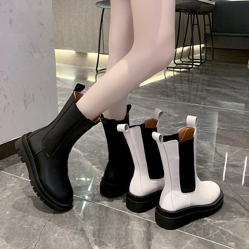 Chunky Boots Woman Shoes Winter Luxury Brand Designer Chelsea Heel Female Platform Boots Lasdies Fashionrt64
