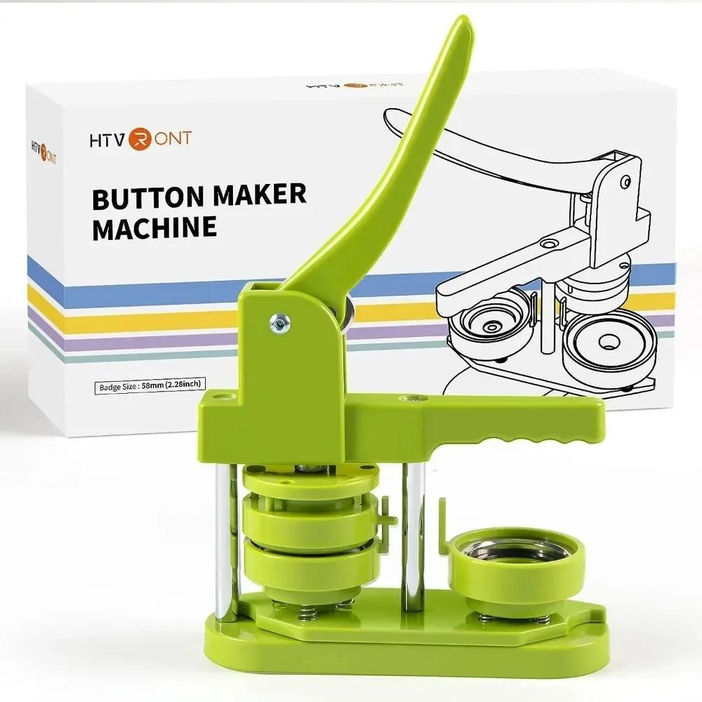 Button Badge Maker Machine 3 in 1 with 58mm Mold DIY Solid Color Badge Pin Makers Machine Kit Plastics Simple Rotating Device