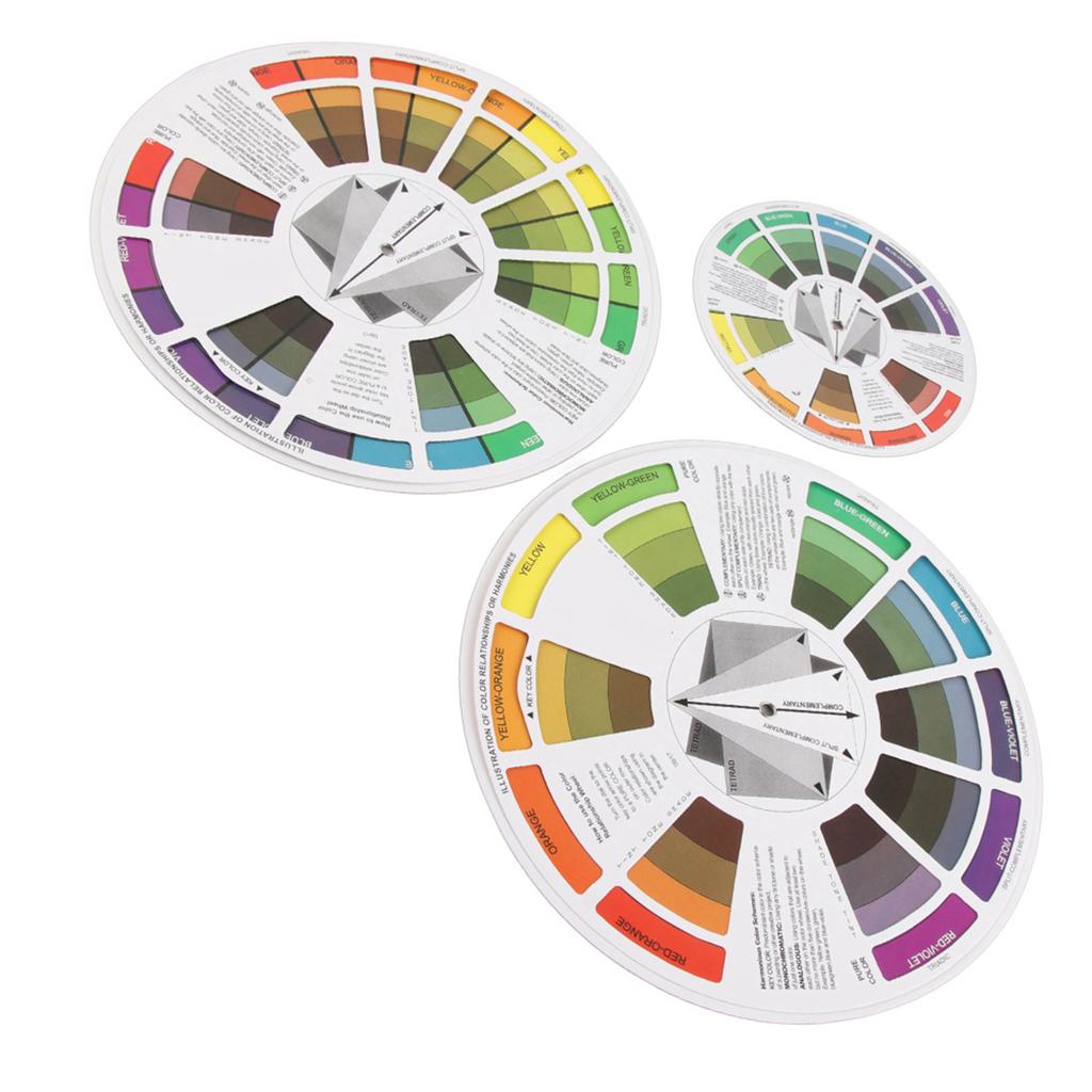 3pcs Tattoo Color Wheel Pigment Color Wheel Mixing Guide Tattoo Accessory
