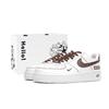 Air Force 1 Slip Resistant Abrasion Resistant Low Top Skateboard Shoes Men's White Brown 315122-111(Team18-)