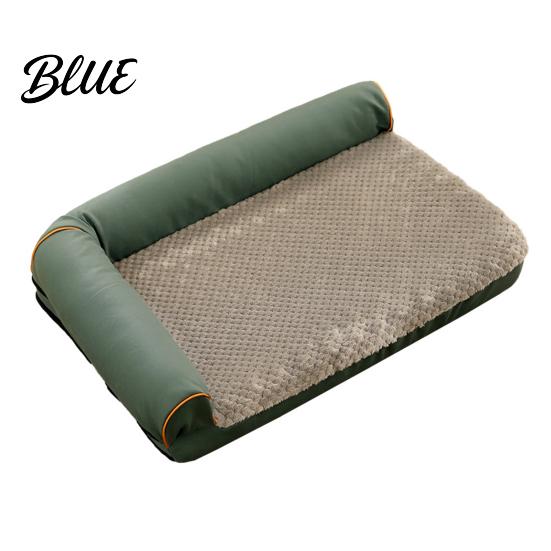 Plush Dog Bed Thermal Warm Neck Bolsters Cat with Orthopedic Fluffy Non-Slip Bottom Pet Couch