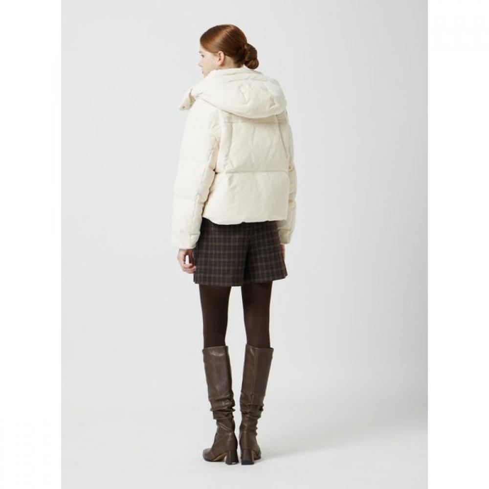 Cc Collect Velvet Hooded Short Goose Down C254psg804