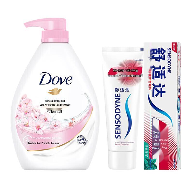 Sensodyne Toothpaste & Dove Shower Gel Combo