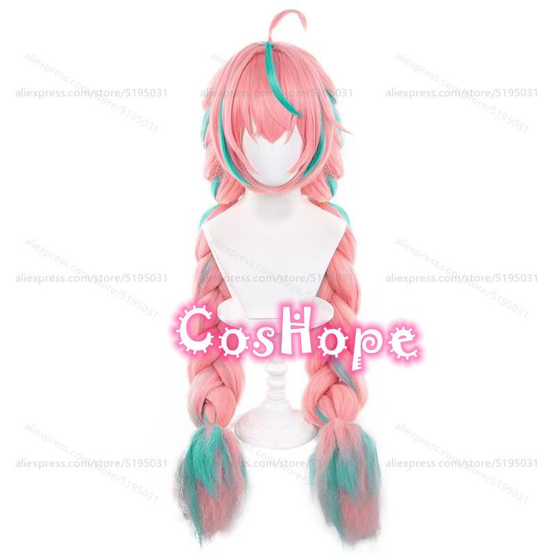Varesa Cosplay Pruik 100cm Lang Vooraf Gevlochten Roze Groen Gemengde Pruik Cosplay Anime Cosplay Pruiken Hittebestendig Synthetische Pruiken One Size pink