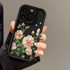 Oil Painting Camellia Applies To iPhone17pormax Mobile Phone Case 14/15 Protective Case 13 Cartoon 16 Matte 17