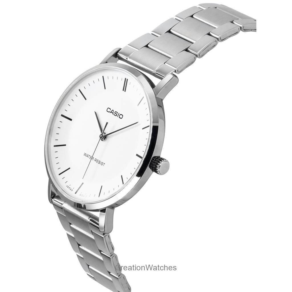 Casio Standard Analog Stainless Steel White Dial Quartz MTP-VT04D-7E Men's Watch