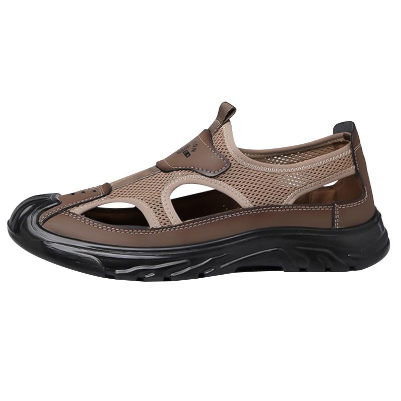 Summer Breathable Men's Sandals Baotou Hollowed Out Mesh Shoes Outdoor Non-slip Lightweight Sports Casual Sneakers Shoes