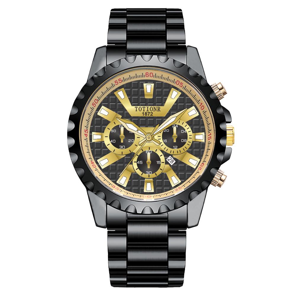 Notionr Fashion Stainless Steel Waterproof Men S Calendar Watch Luminous Hand Quartz Watch Business Men S Watch