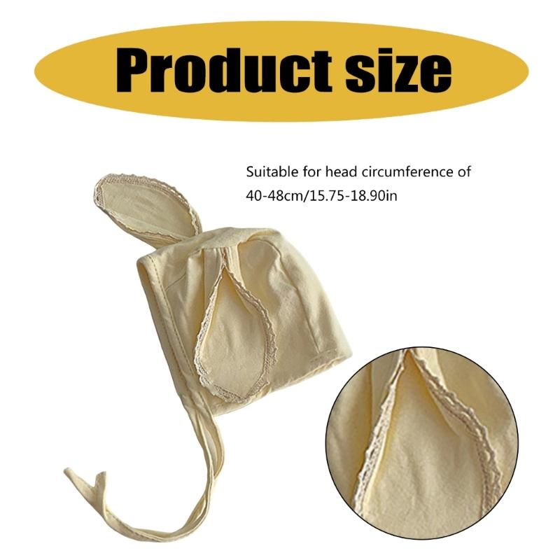 Newborns Cotton Bonnet Hat with Earflaps and Chin Ties, Breathable Baby Fetal Caps Comfortable Toddlers Warm Hat