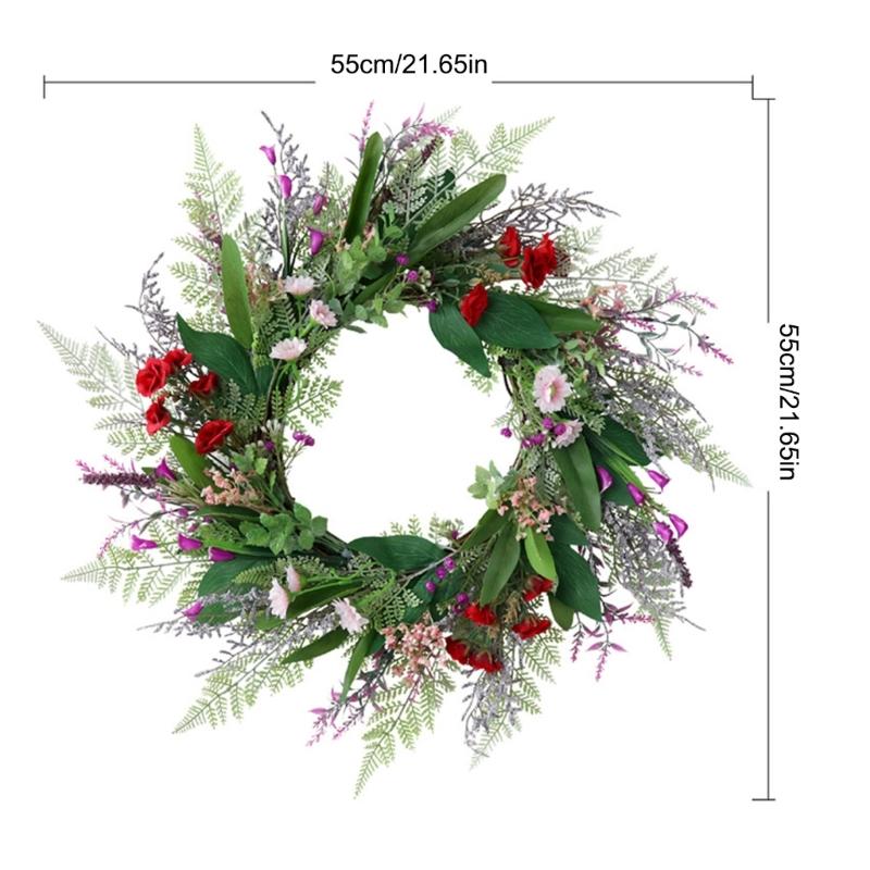 Artificial Floral Garlands With Faux Blooms Accessory For Door Wall Hanging Indoors Outdoor Celebration Event