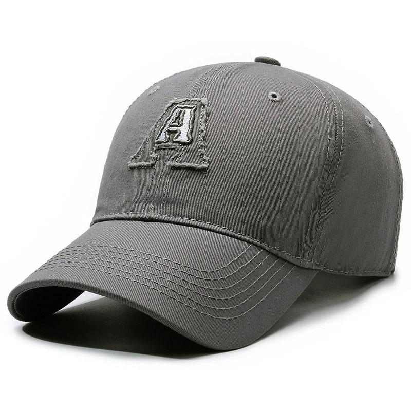 Korean Style Embroidered A Letter Baseball Hat With Curved Brim And Sunshade For Outdoor Casual