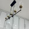 Mid Century Linear Chandelier Light Fixture for Drawing Room Lobby & Dinning Table Lights Home Décor Glass Globe Linear Chandeliers