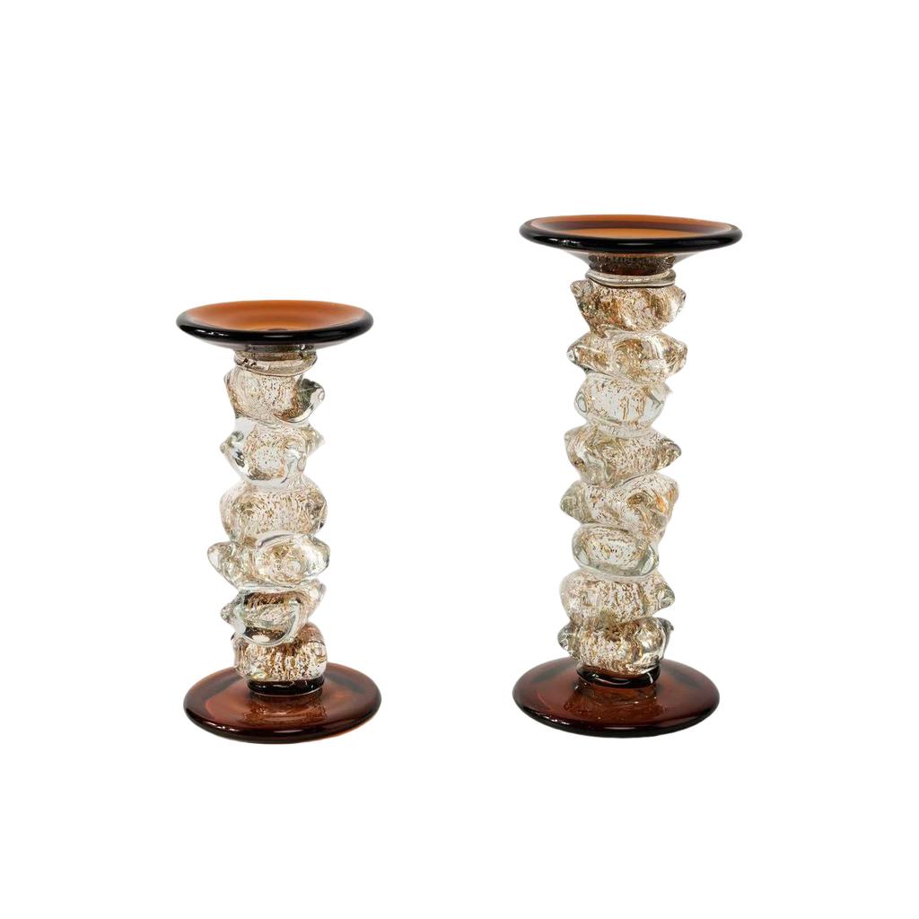 Glass Candle Holder Irregular Transparent Glass Splicing Candelabrum Candlestick Wedding Table Home Decoration Accessories