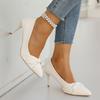 2026 Women' Classics White  Pumps Fashion Pointed Toe Banquet Dress Shoes  Autumn Stiletto Heeled Pumps
